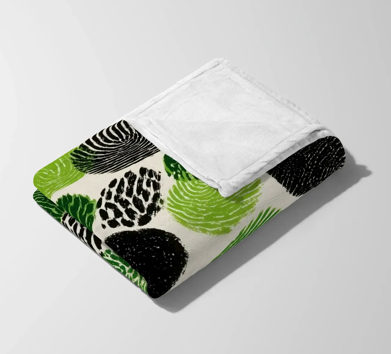 Abstract fingerprint botany | screen printing fleece blanket by Autofocus
