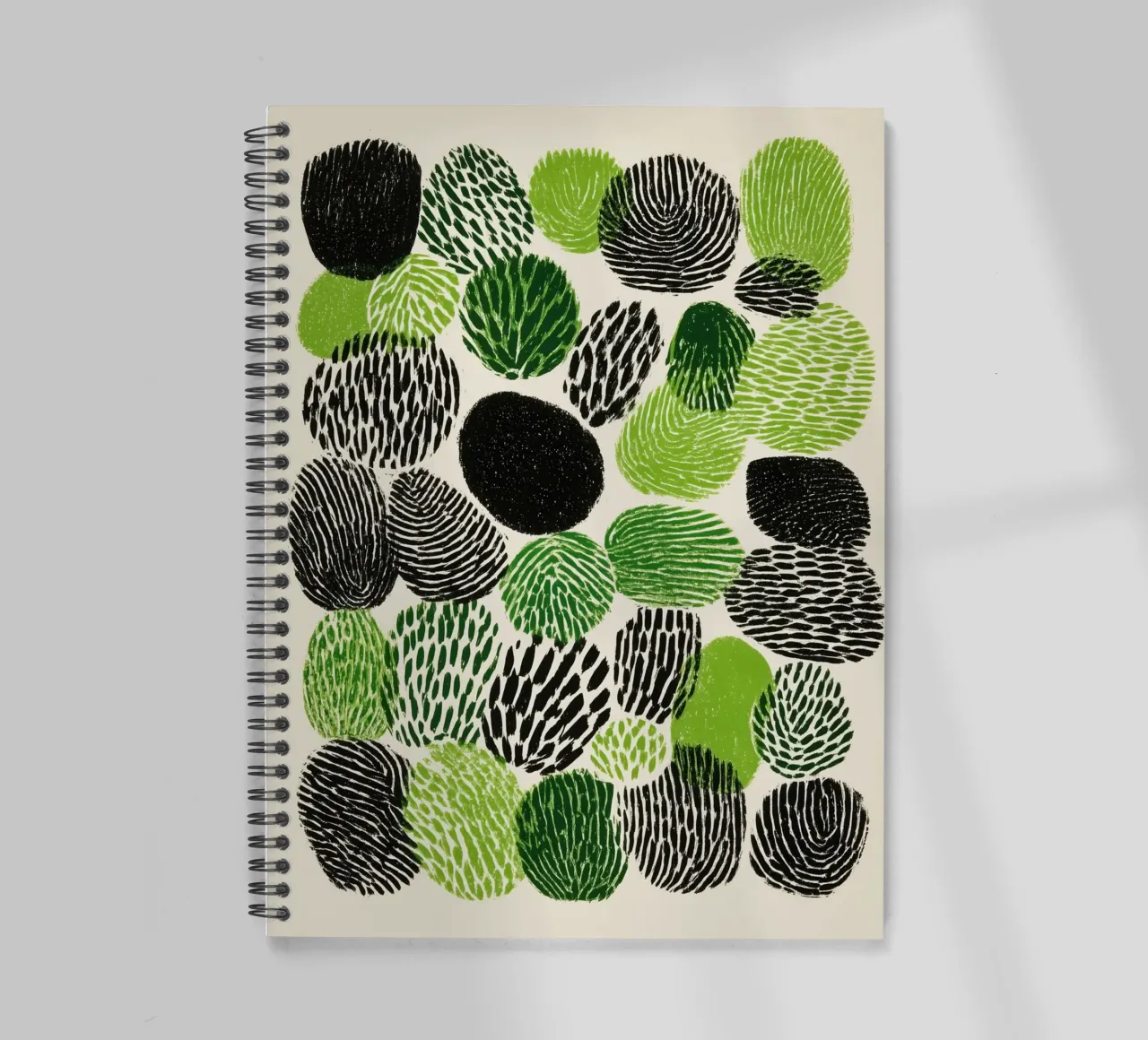 Abstract fingerprint botany | screen printing spiral notebook by Autofocus
