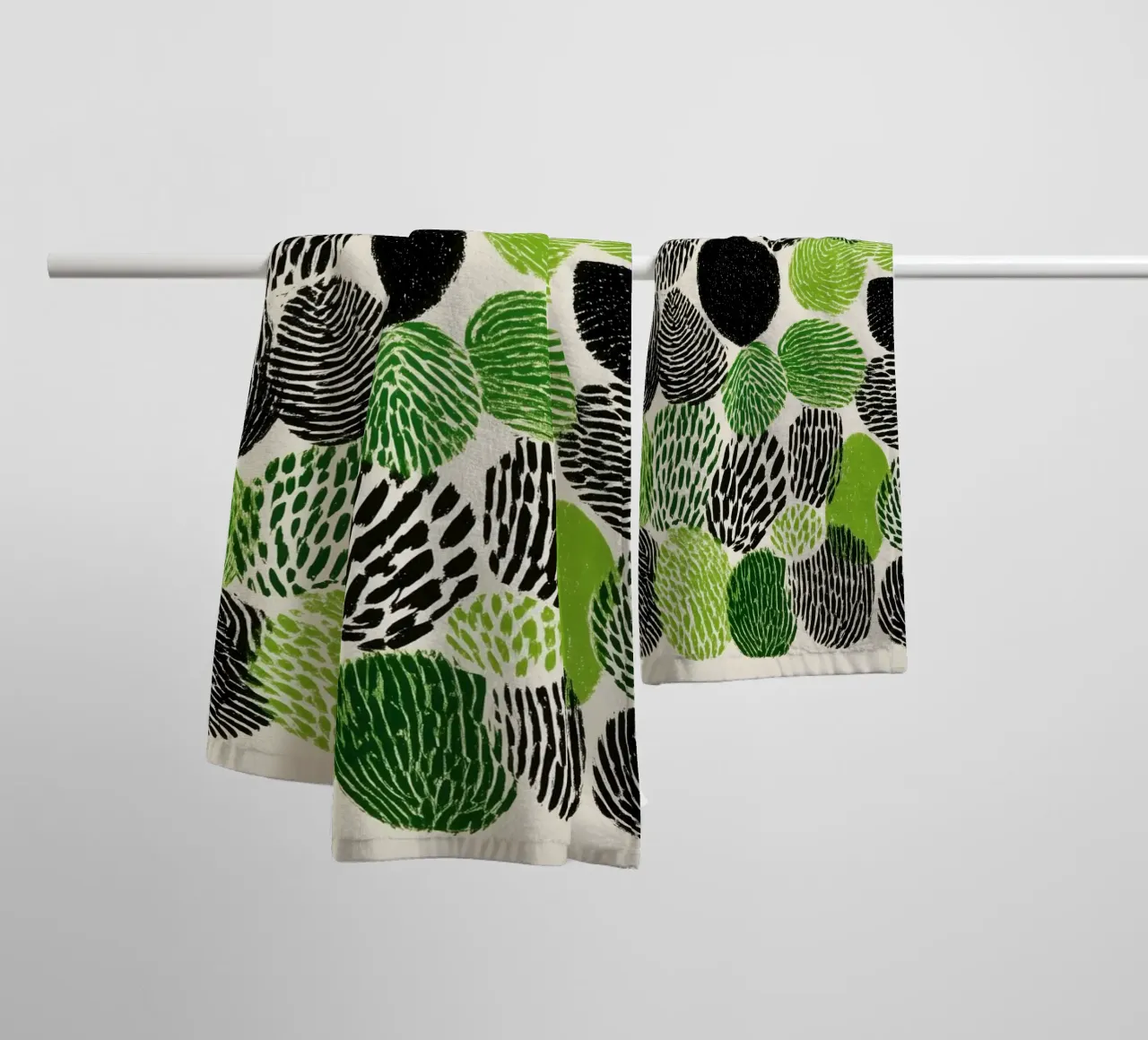 Abstract fingerprint botany | screen printing towel by Autofocus