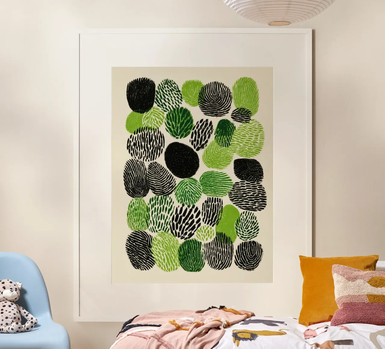 Abstract fingerprint botany | screen printing poster with aluminum frame by Autofocus
