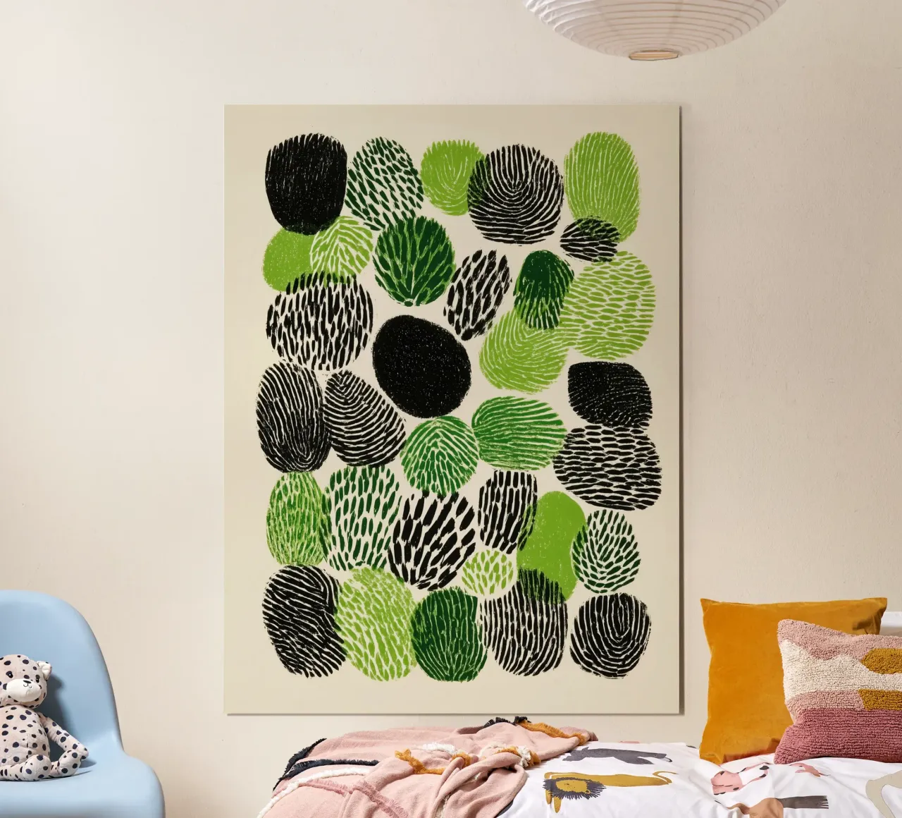 Abstract fingerprint botany | screen printing poster with aluminum frame by Autofocus