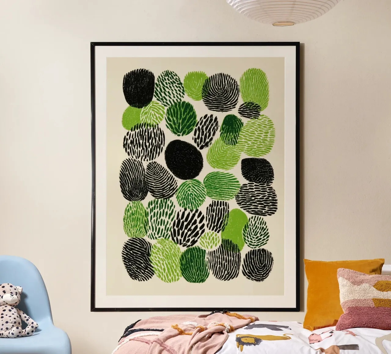 Abstract fingerprint botany | screen printing poster with aluminum frame by Autofocus