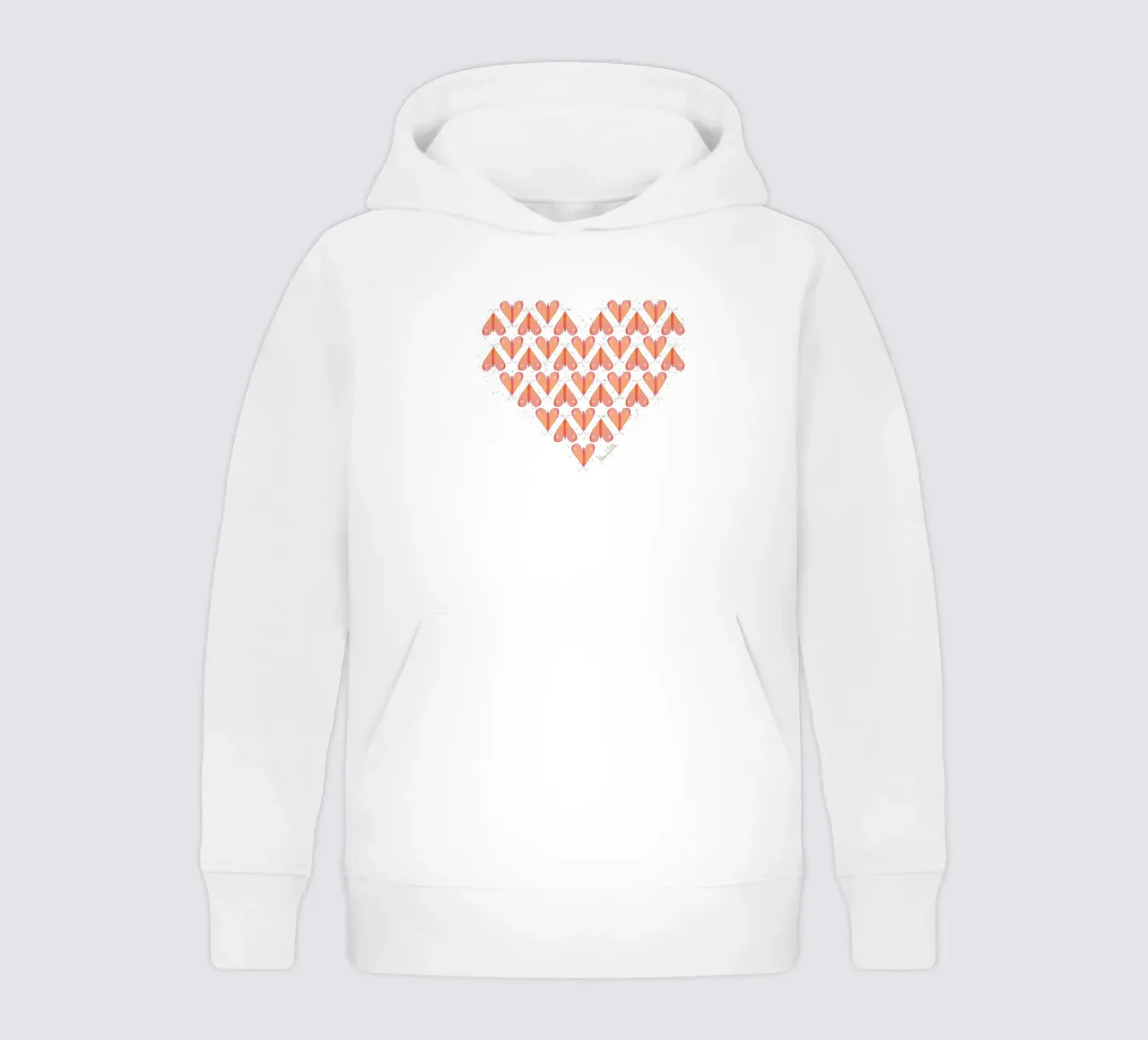 Infinite moth (orange & pink) kids hoodie by Mandalla Pattern