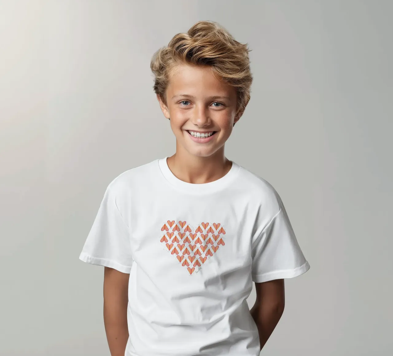 Infinite moth (orange & pink) kids t-shirt by Mandalla Pattern