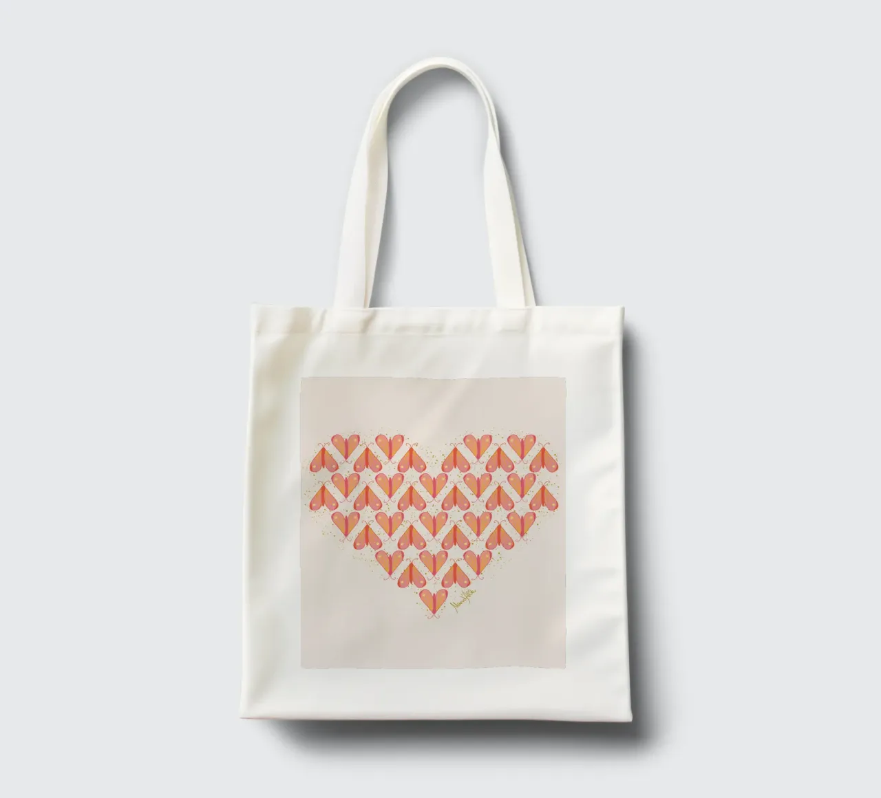 Infinite moth (orange & pink) tote bag by Mandalla Pattern