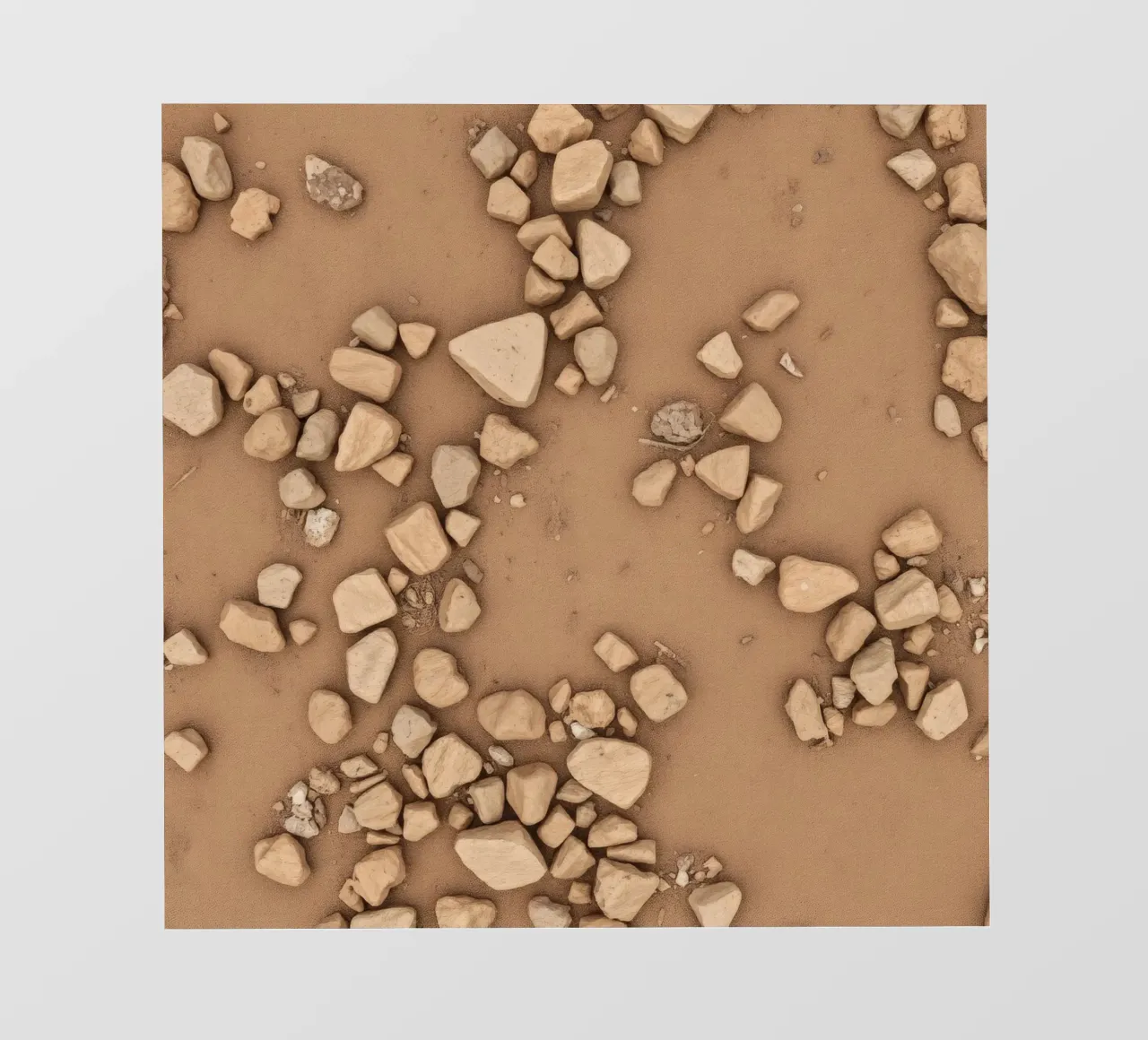 Natural arrangement of small stones scattered over brown photo wallpaper by DesignDoodle