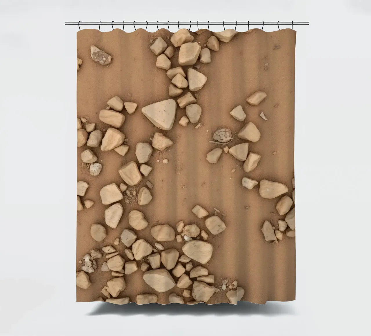 Disposizione naturale di piccole pietre sparse su un fondo marrone tenda da doccia da DesignDoodle