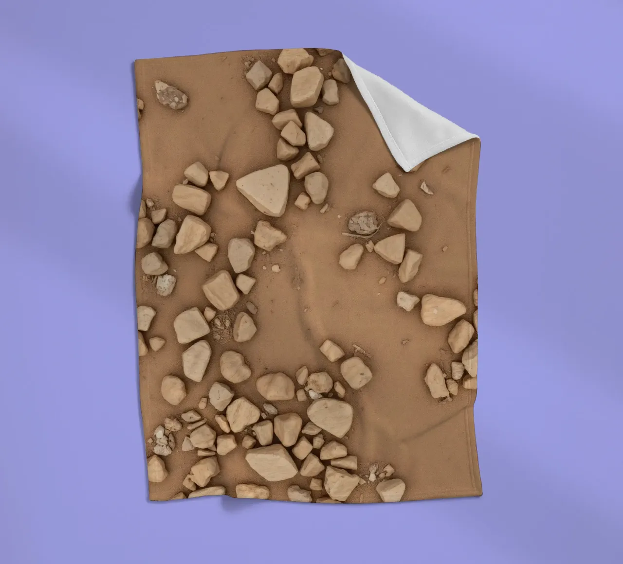 Disposizione naturale di piccole pietre sparse su un fondo marrone coperta in pile da DesignDoodle