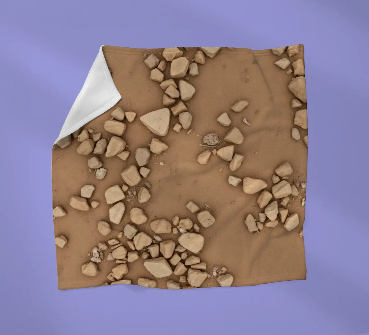 Disposizione naturale di piccole pietre sparse su un fondo marrone coperta in pile da DesignDoodle
