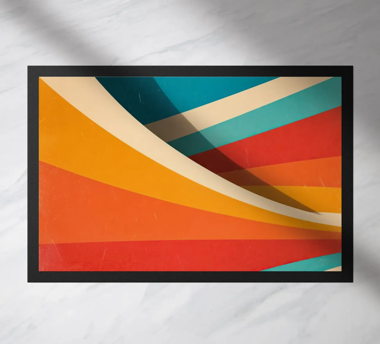Retro vibes | Abstract 70s stripe motif doormat by Autofocus