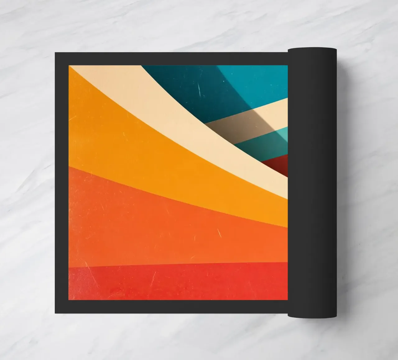 Retro vibes | Abstract 70s stripe motif doormat by Autofocus