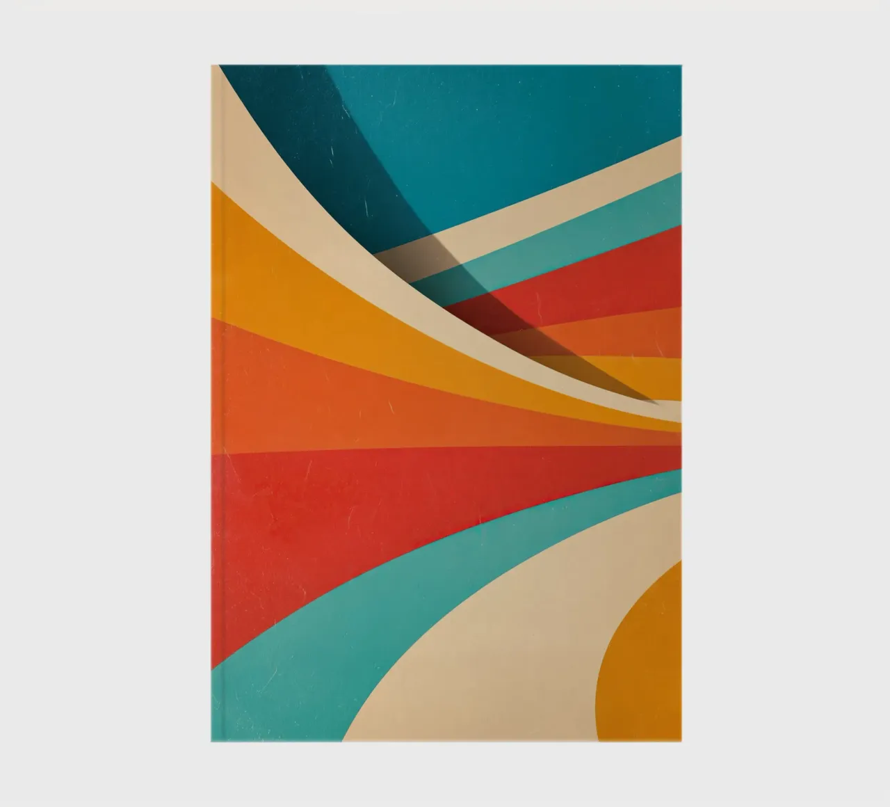 Retro vibes | Abstract 70s stripe motif notebook by Autofocus