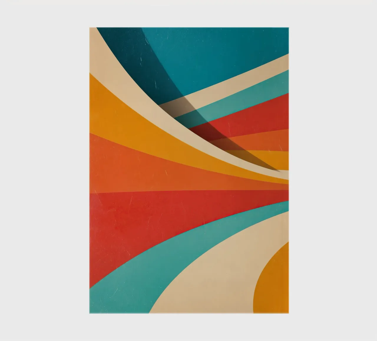 Retro vibes | Abstract 70s stripe motif notebook by Autofocus