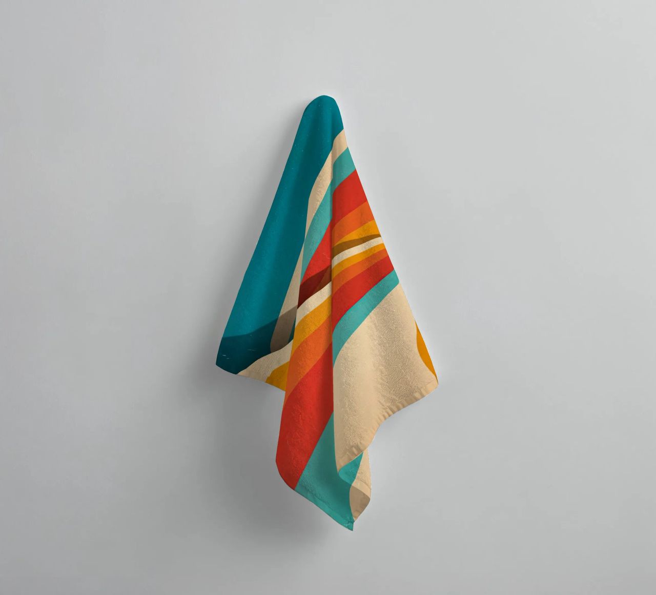 Retro vibes | Abstract 70s stripe motif towel by Autofocus
