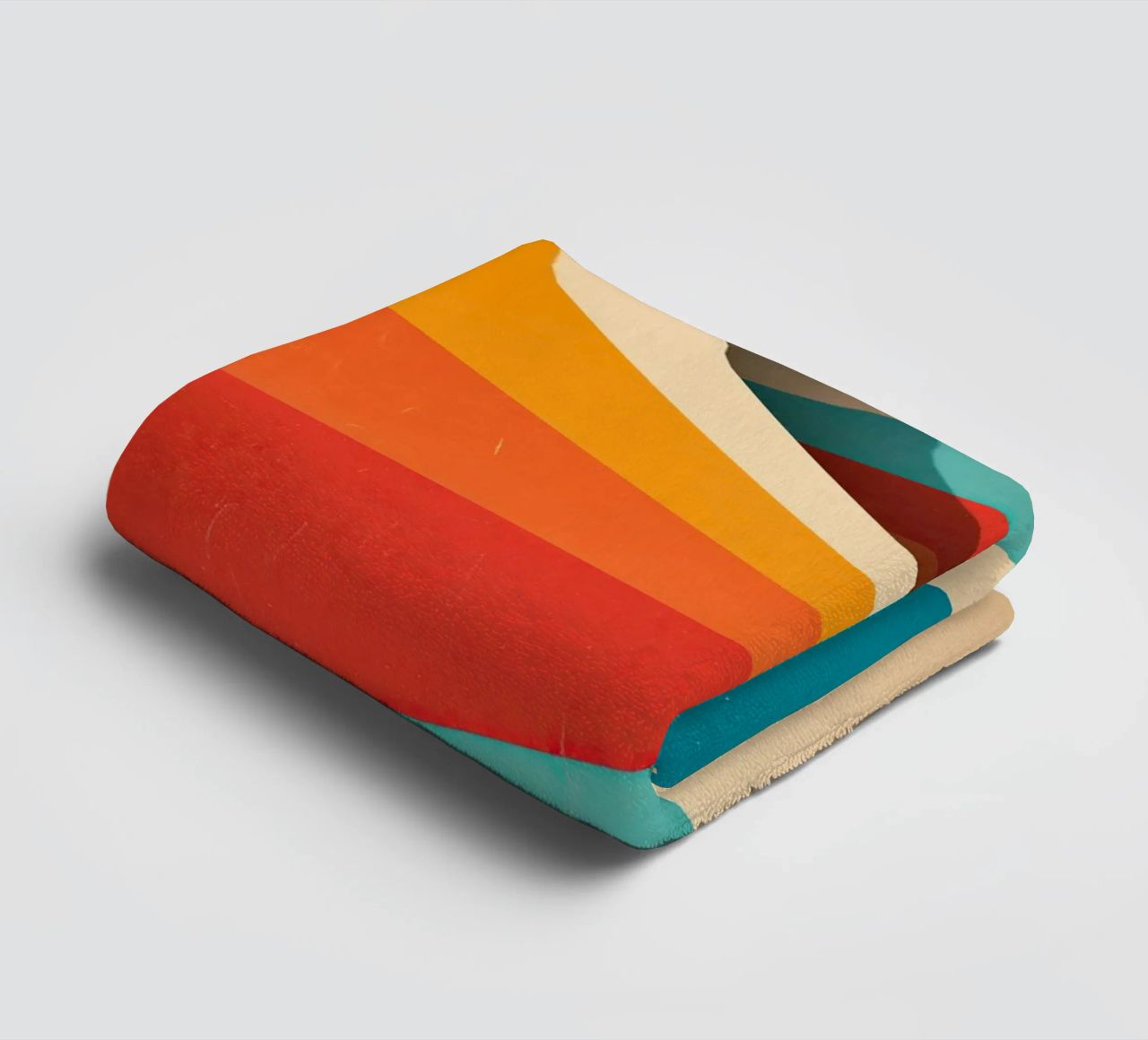 Retro vibes | Abstract 70s stripe motif towel by Autofocus