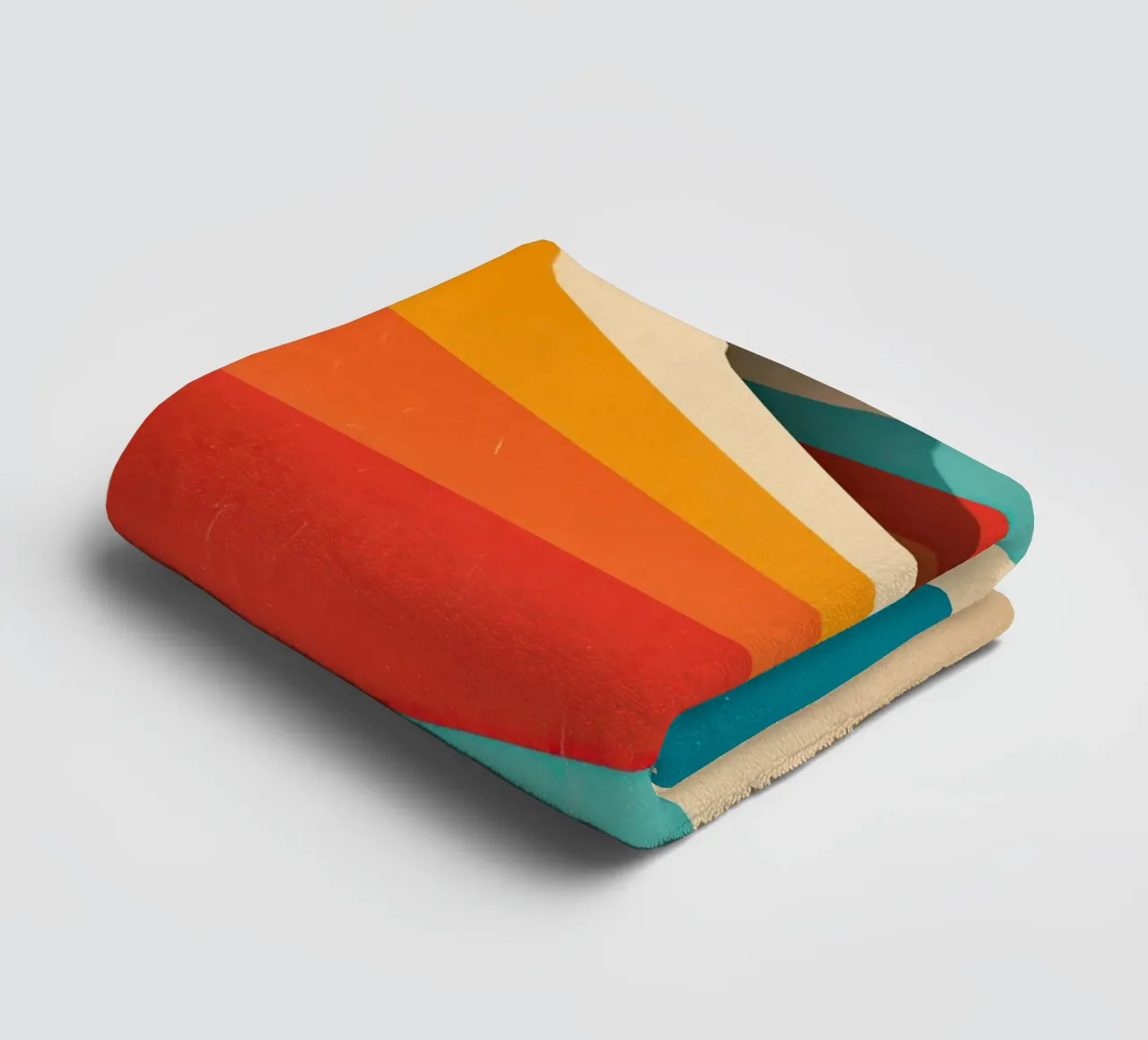 Retro-Vibes | Abstraktes 70er Jahre Streifen Motiv Handtuch von Autofocus