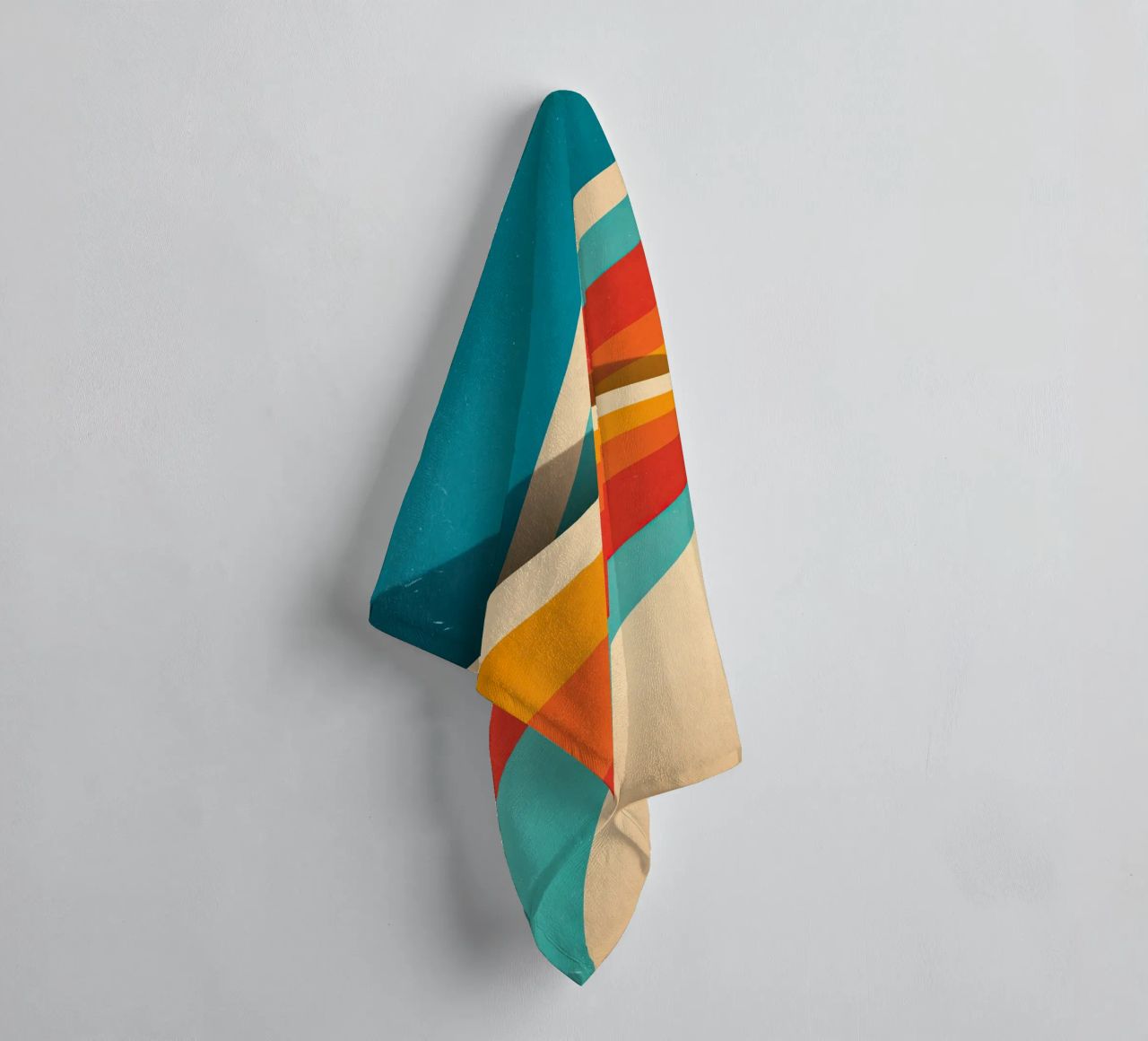 Retro vibes | Abstract 70s stripe motif towel by Autofocus