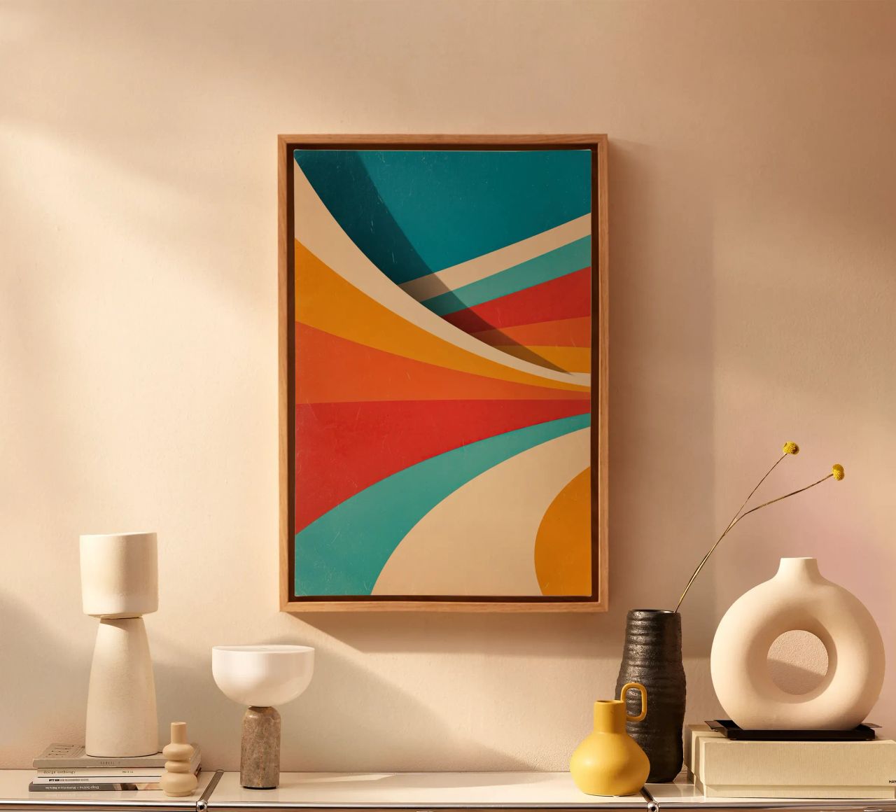 Retro vibes | Abstract 70s stripe motif canvas by Autofocus