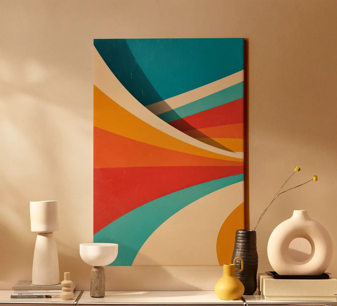 Retro vibes | Abstract 70s stripe motif canvas by Autofocus