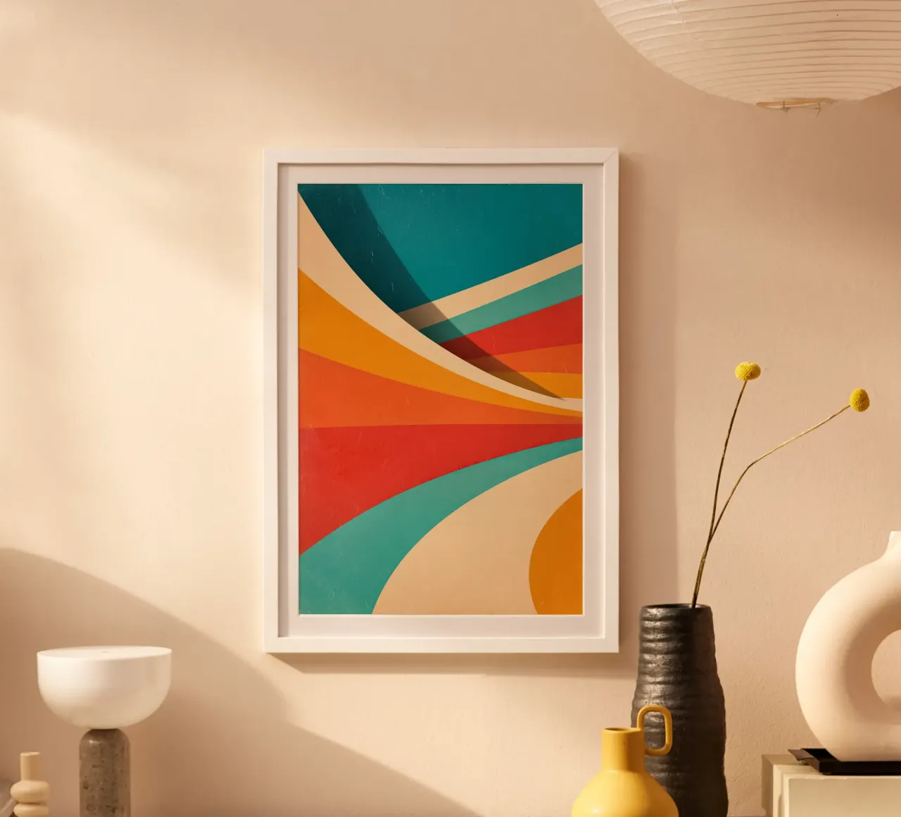 Retro vibes | Abstract 70s stripe motif hahnemühle by Autofocus