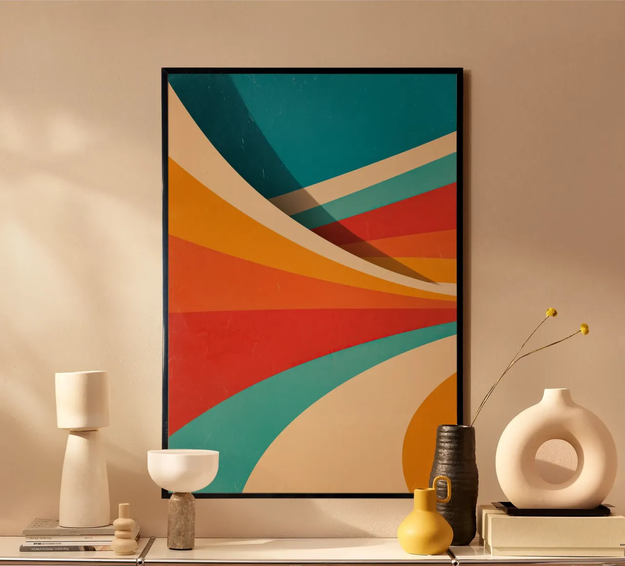 Retro vibes | Abstract 70s stripe motif hahnemühle by Autofocus