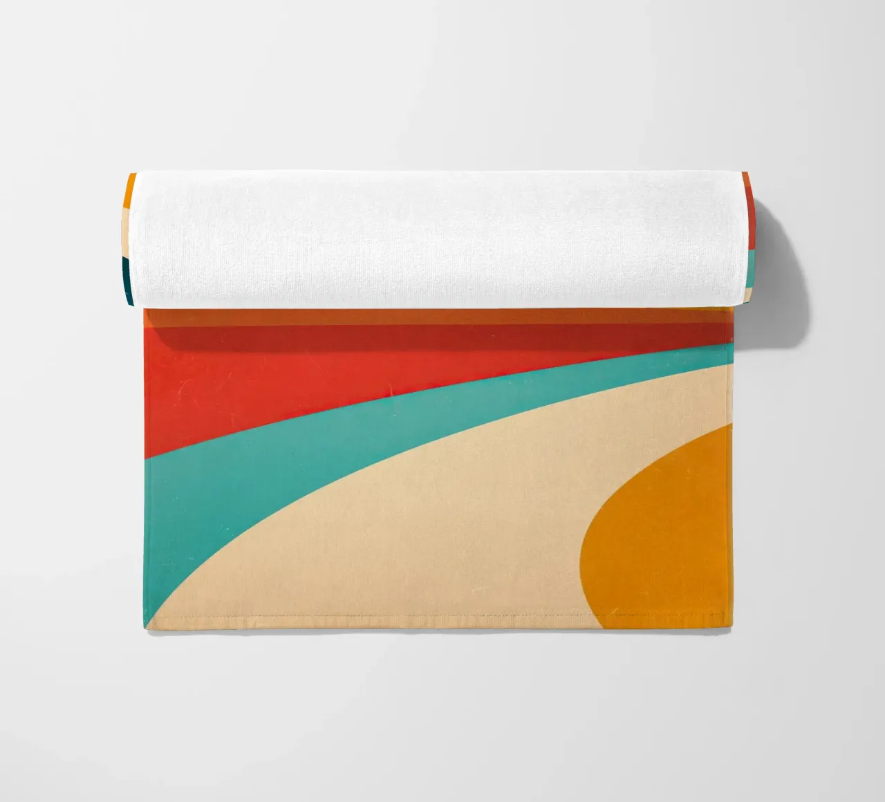 Retro vibes | Abstract 70s stripe motif beach towel by Autofocus