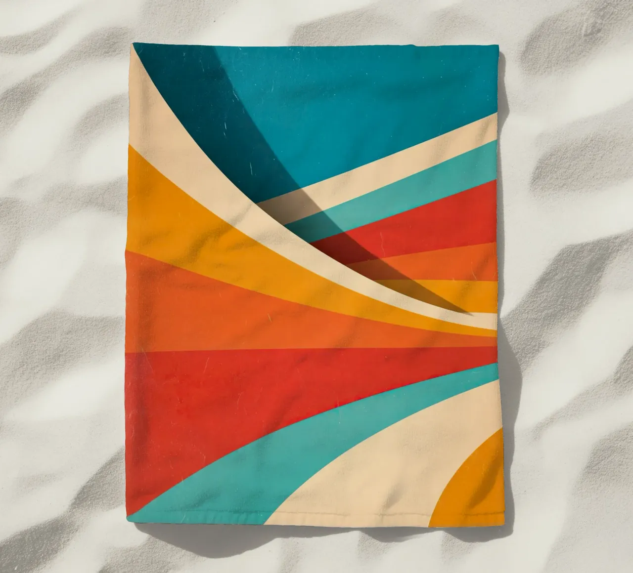 Retro vibes | Abstract 70s stripe motif beach towel by Autofocus
