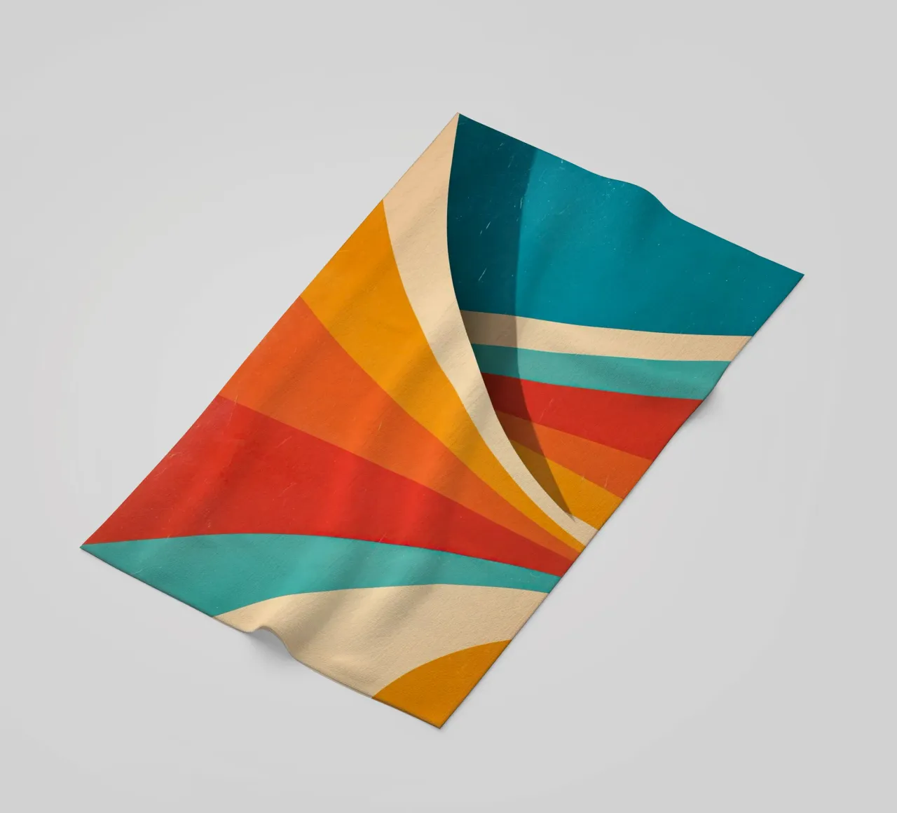 Retro vibes | Abstract 70s stripe motif beach towel by Autofocus