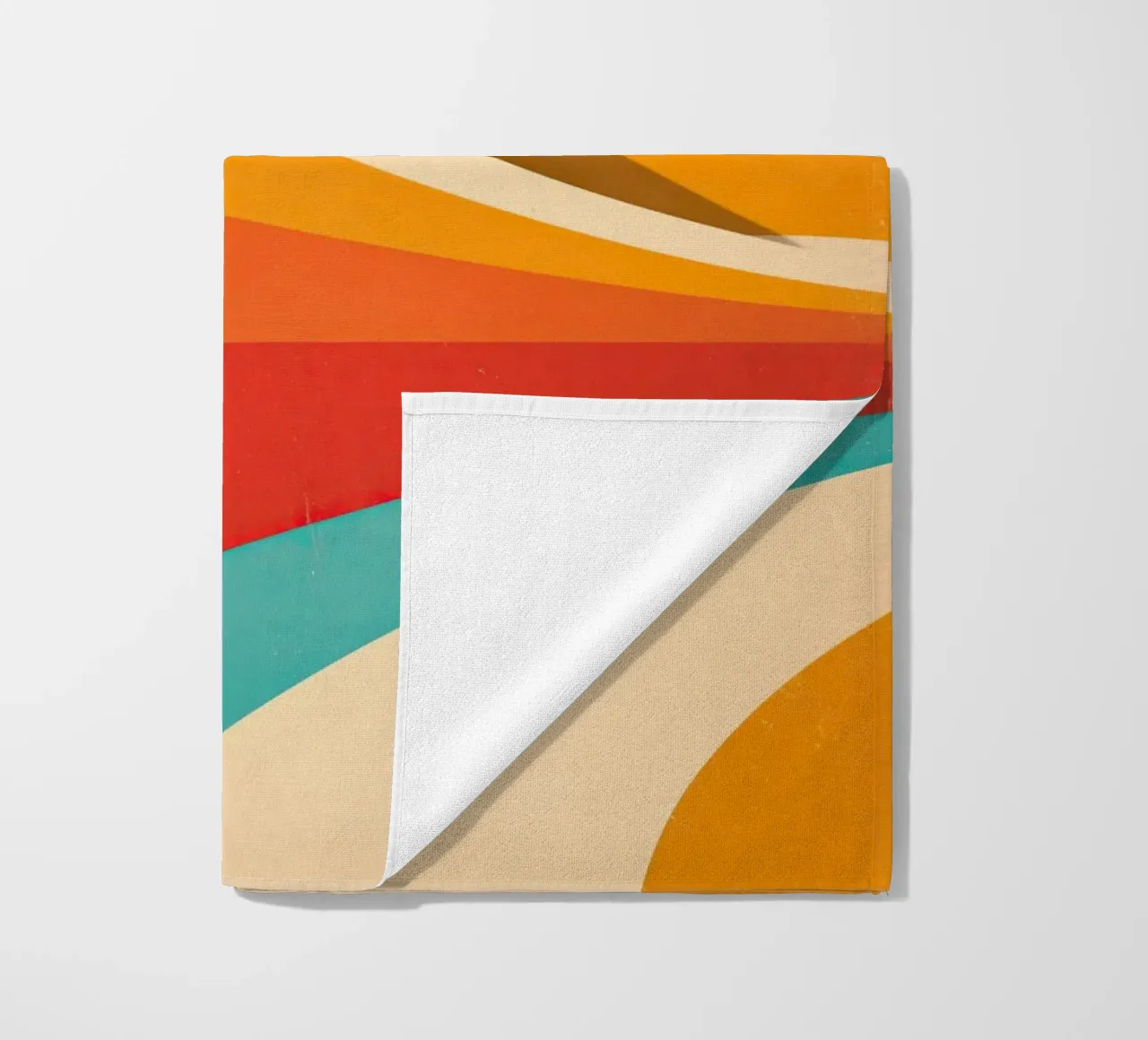 Retro vibes | Abstract 70s stripe motif beach towel by Autofocus