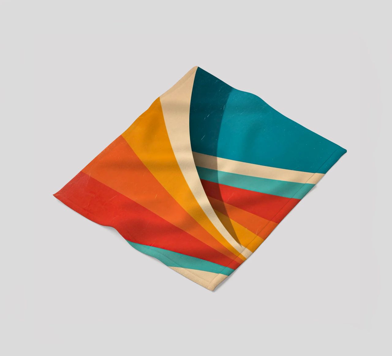 Retro vibes | Abstract 70s stripe motif fleece blanket by Autofocus