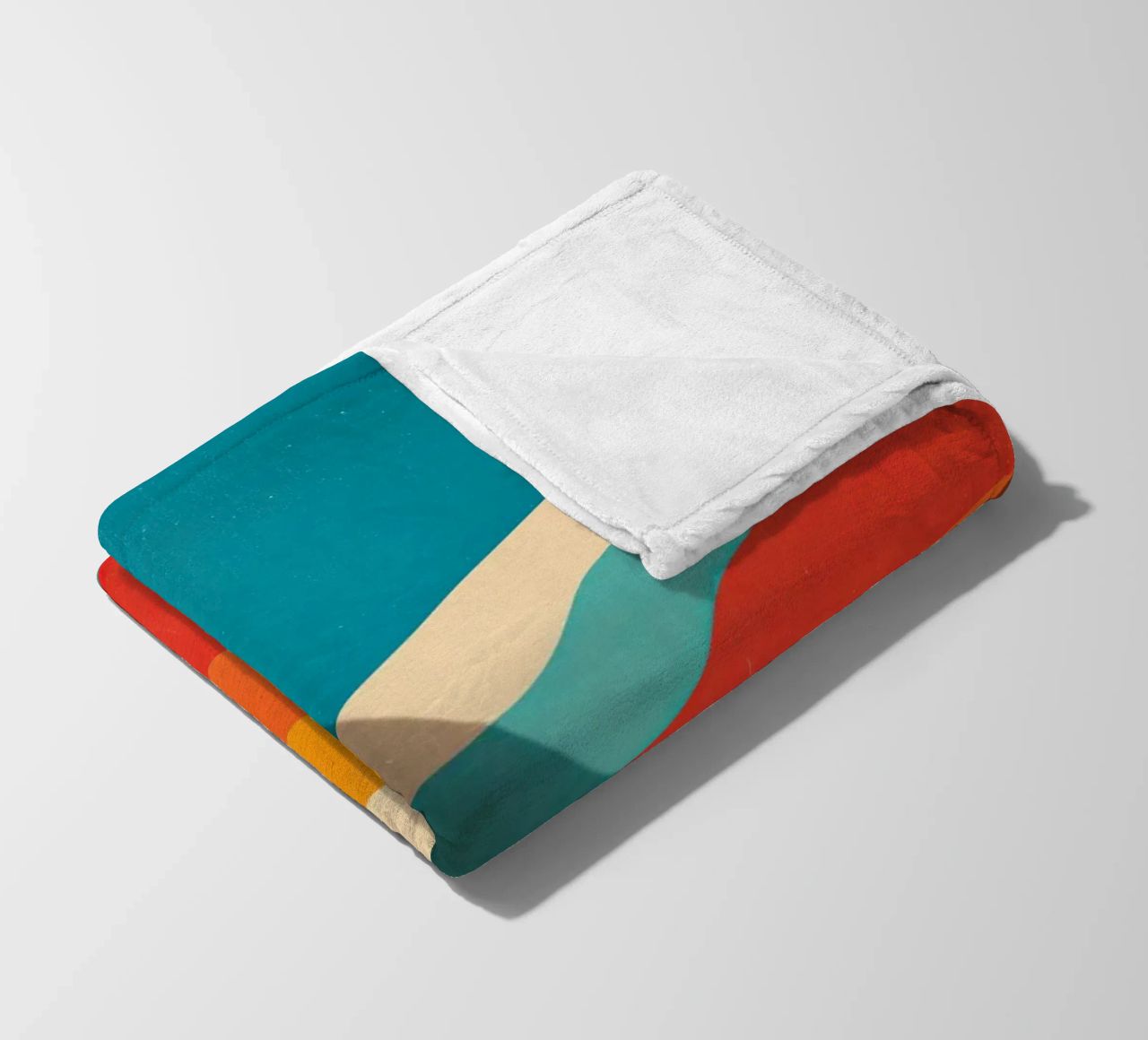 Retro vibes | Abstract 70s stripe motif fleece blanket by Autofocus
