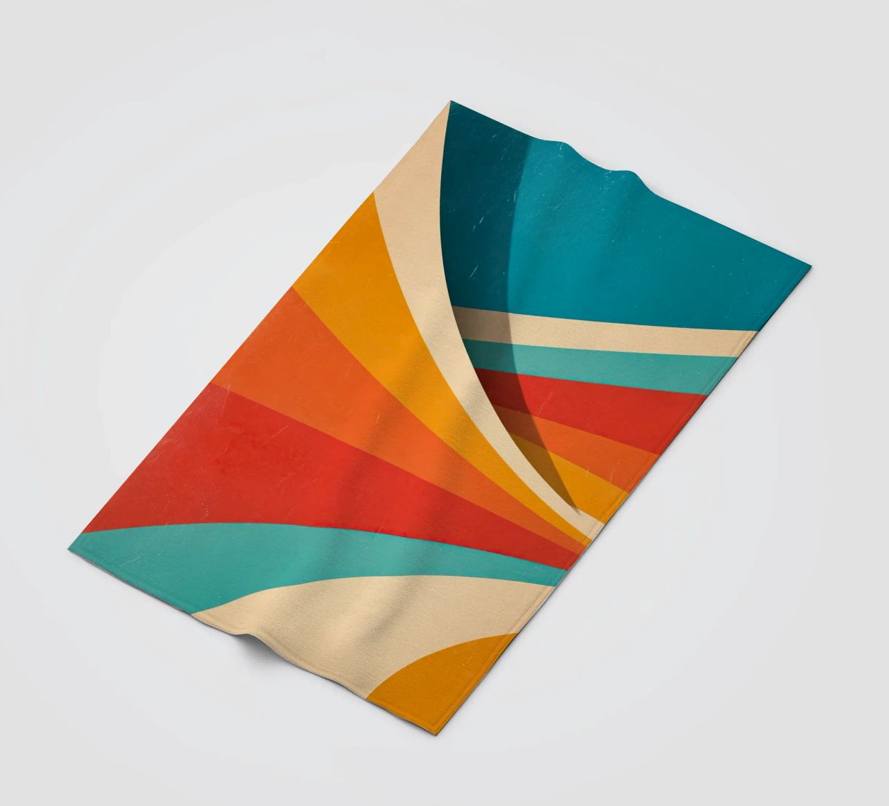 Retro vibes | Abstract 70s stripe motif fleece blanket by Autofocus
