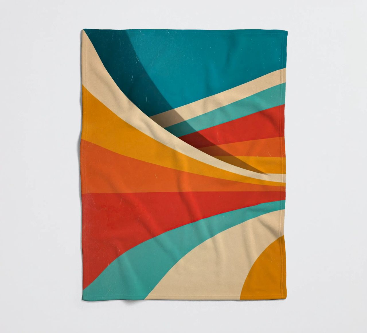 Retro vibes | Abstract 70s stripe motif fleece blanket by Autofocus