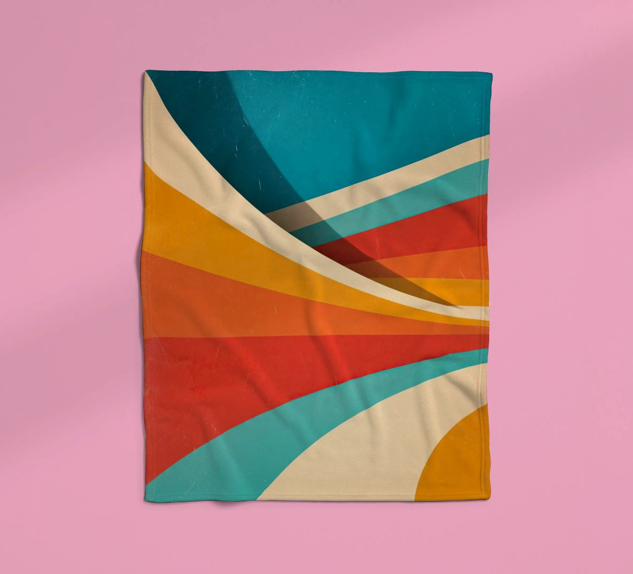 Retro vibes | Abstract 70s stripe motif fleece blanket by Autofocus
