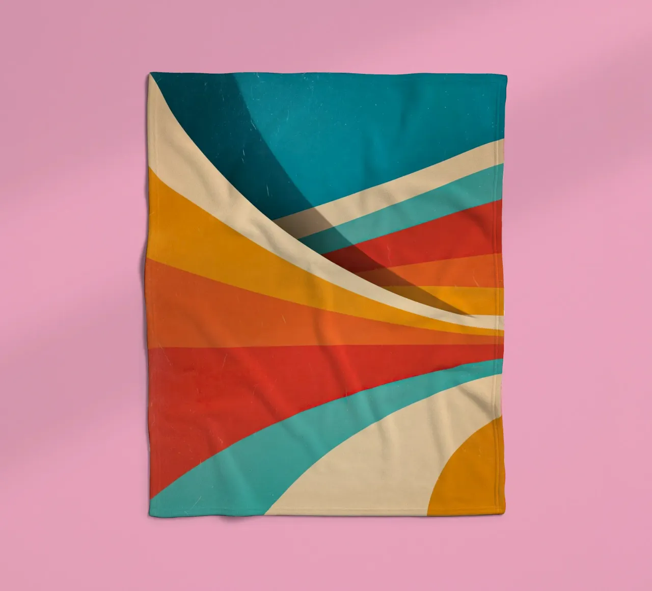 Retro-Vibes | Motif abstrait à rayures des années 70 plaid polaire de Autofocus