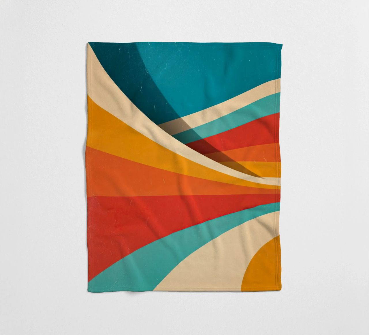 Retro vibes | Abstract 70s stripe motif fleece blanket by Autofocus