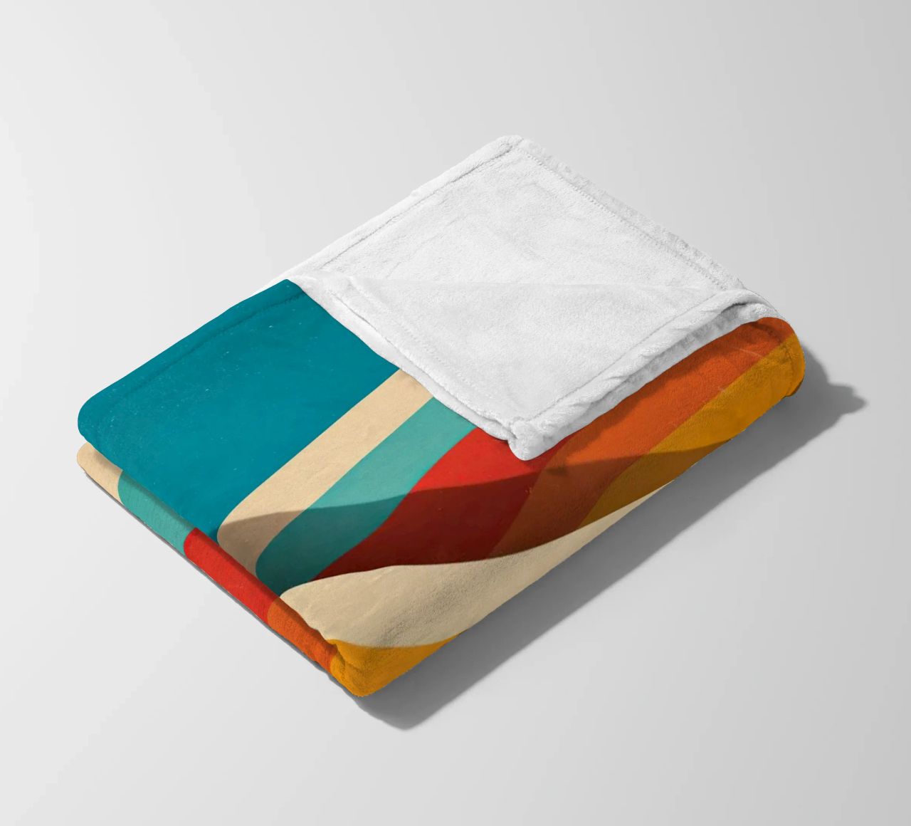 Retro vibes | Abstract 70s stripe motif fleece blanket by Autofocus