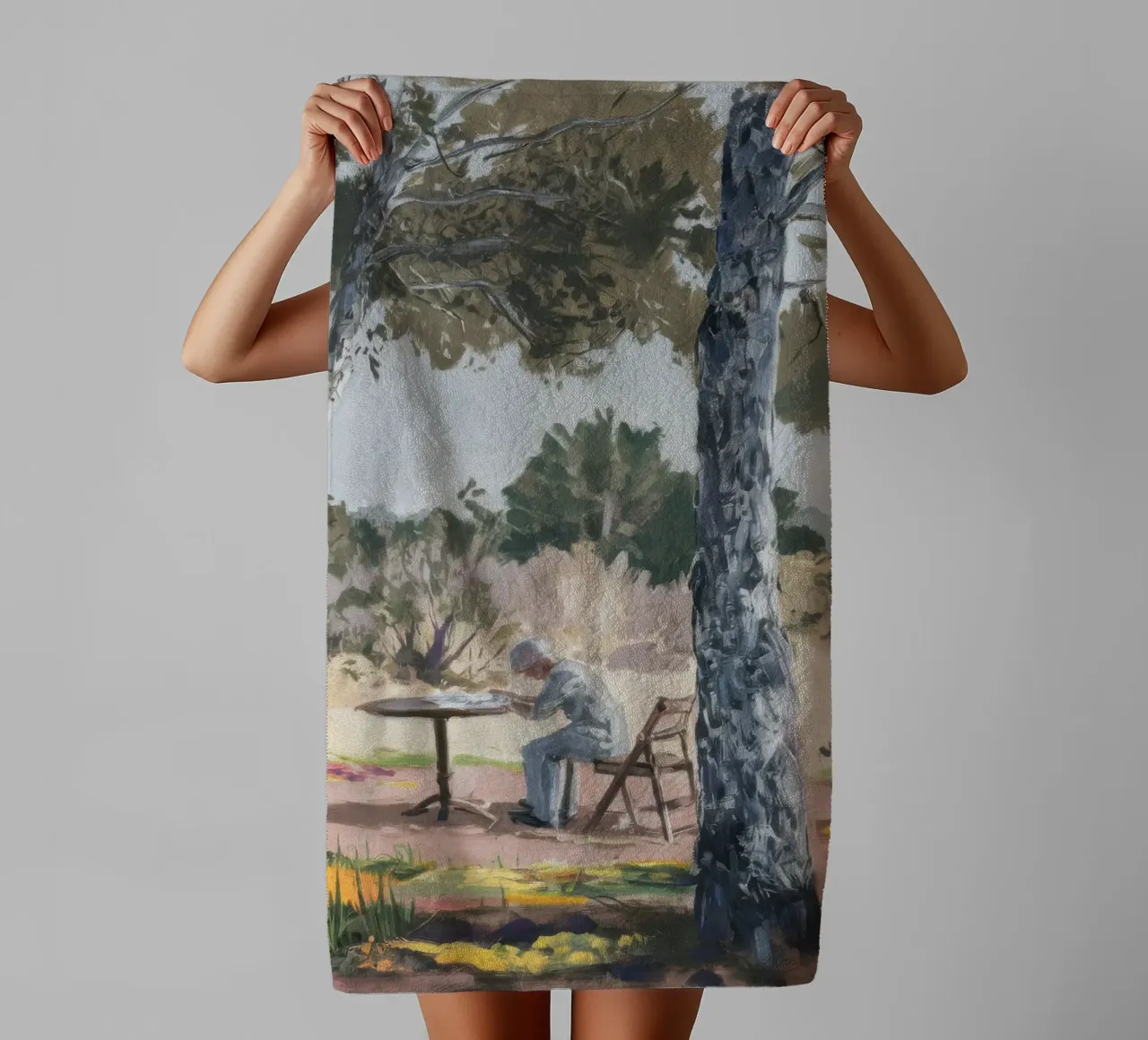 Pine Shade Solitude towel by Obisidian Brush