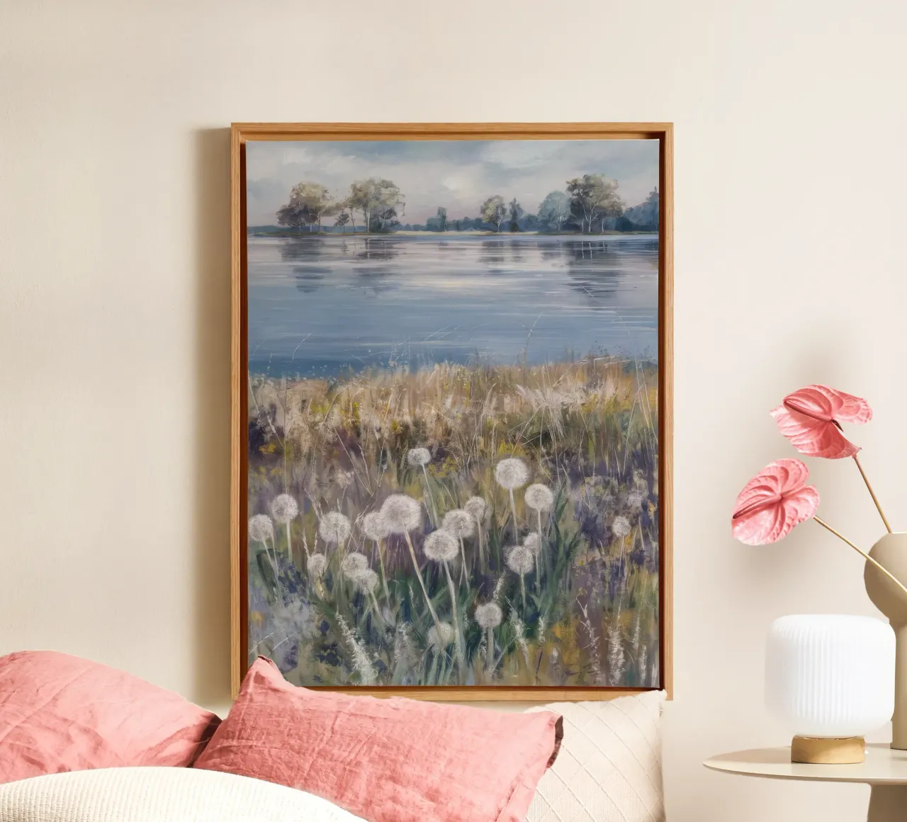 Whispering Seed Field canvas with Floater frame by Obisidian Brush