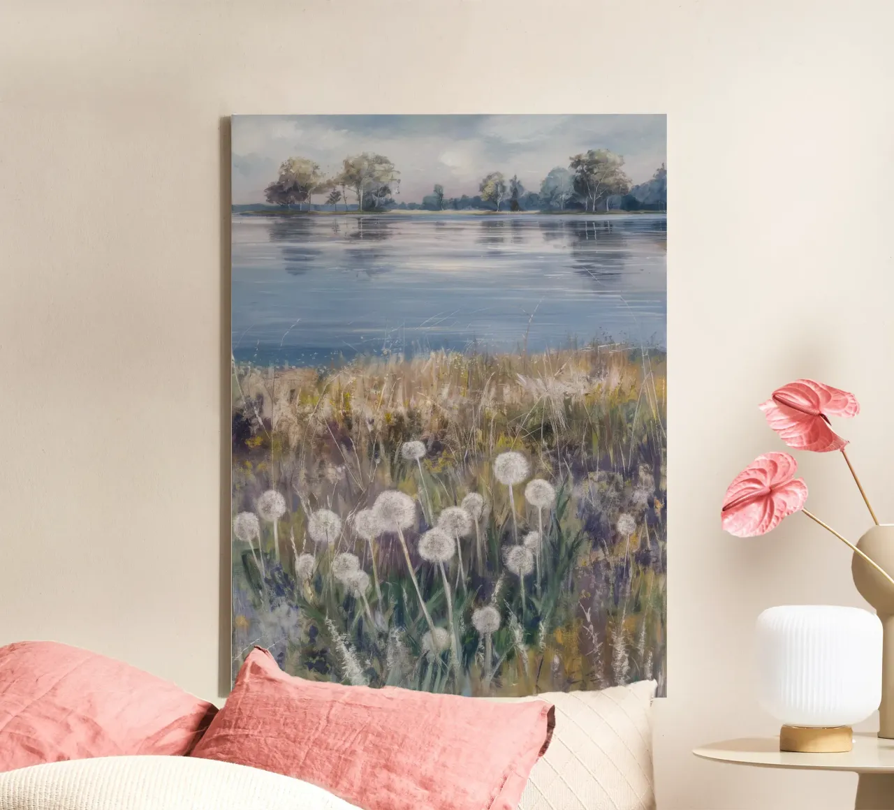 Whispering Seed Field canvas with Floater frame by Obisidian Brush