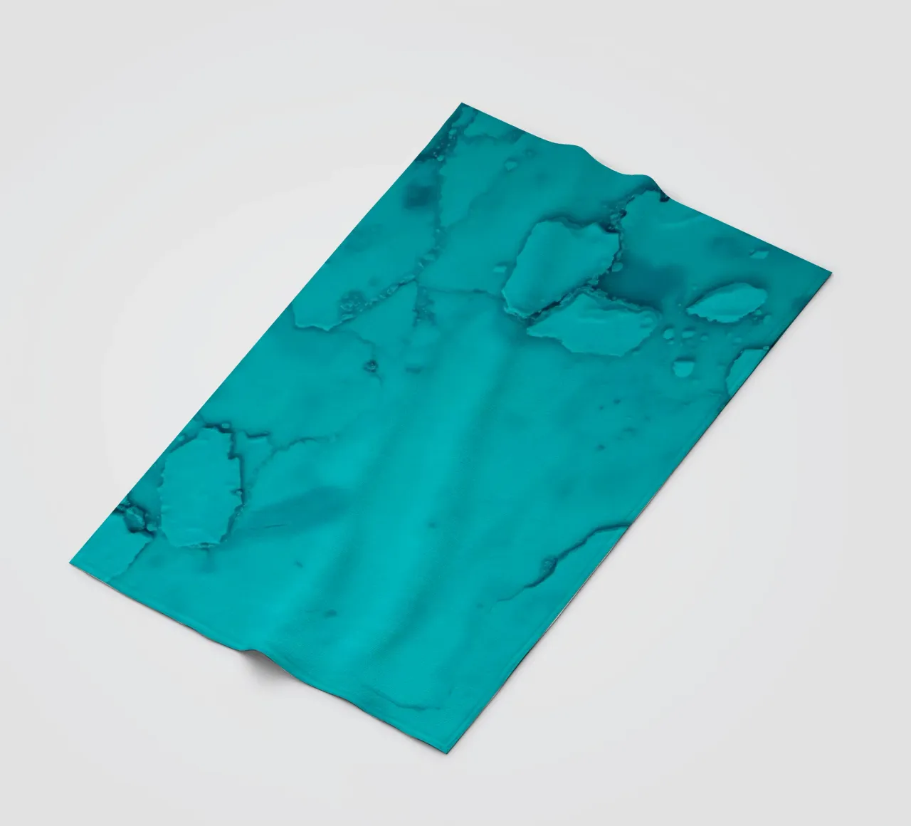 patterns of turquoise abstract art showcasing fluid shapes fleece blanket by DesignDoodle