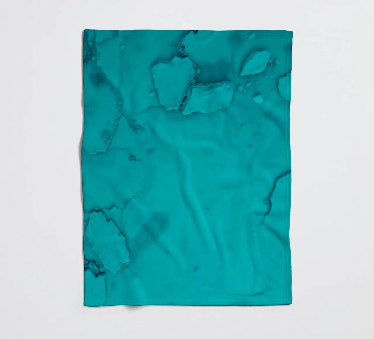 patterns of turquoise abstract art showcasing fluid shapes fleece blanket by DesignDoodle