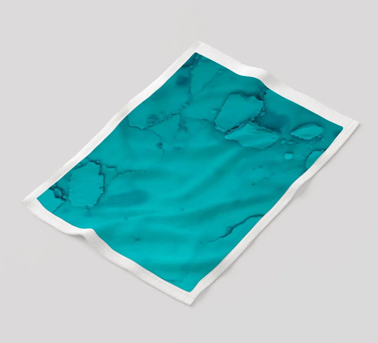 patterns of turquoise abstract art showcasing fluid shapes fleece blanket by DesignDoodle