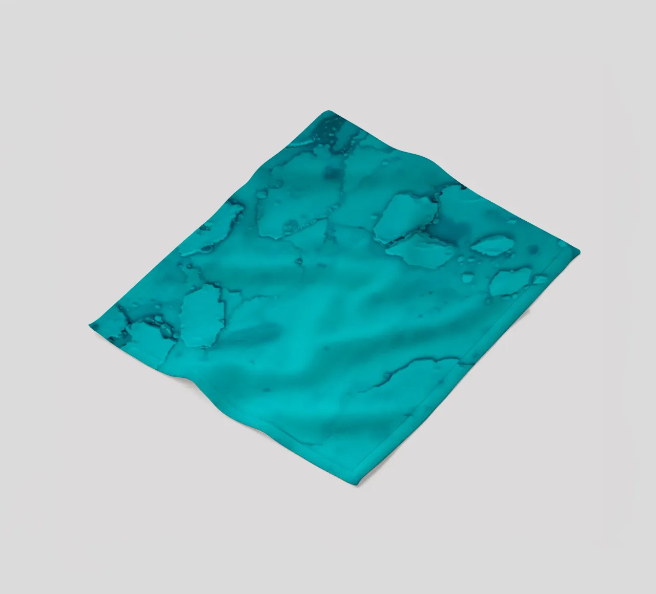 patterns of turquoise abstract art showcasing fluid shapes fleece blanket by DesignDoodle