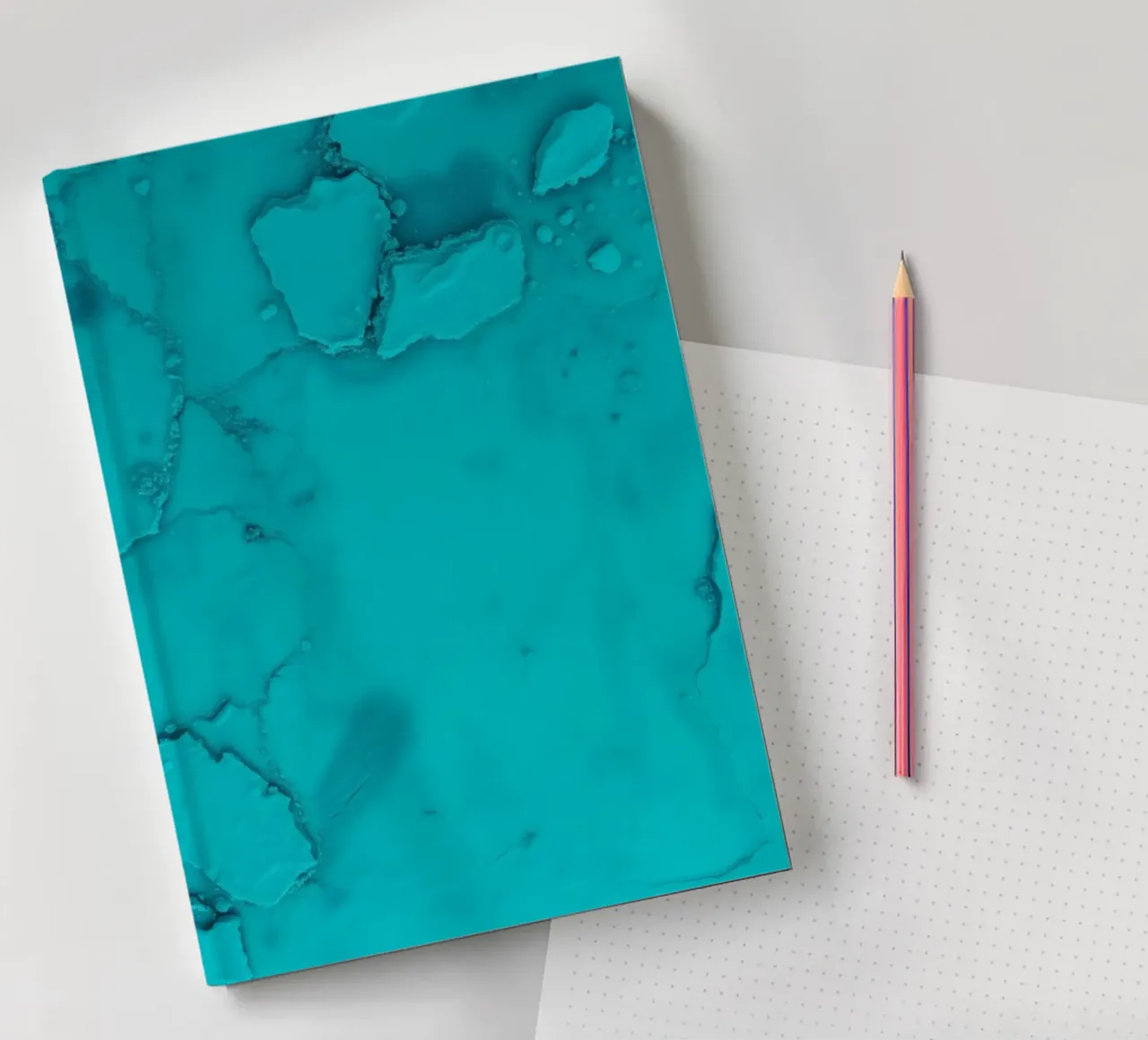 patterns of turquoise abstract art showcasing fluid shapes notebook by DesignDoodle