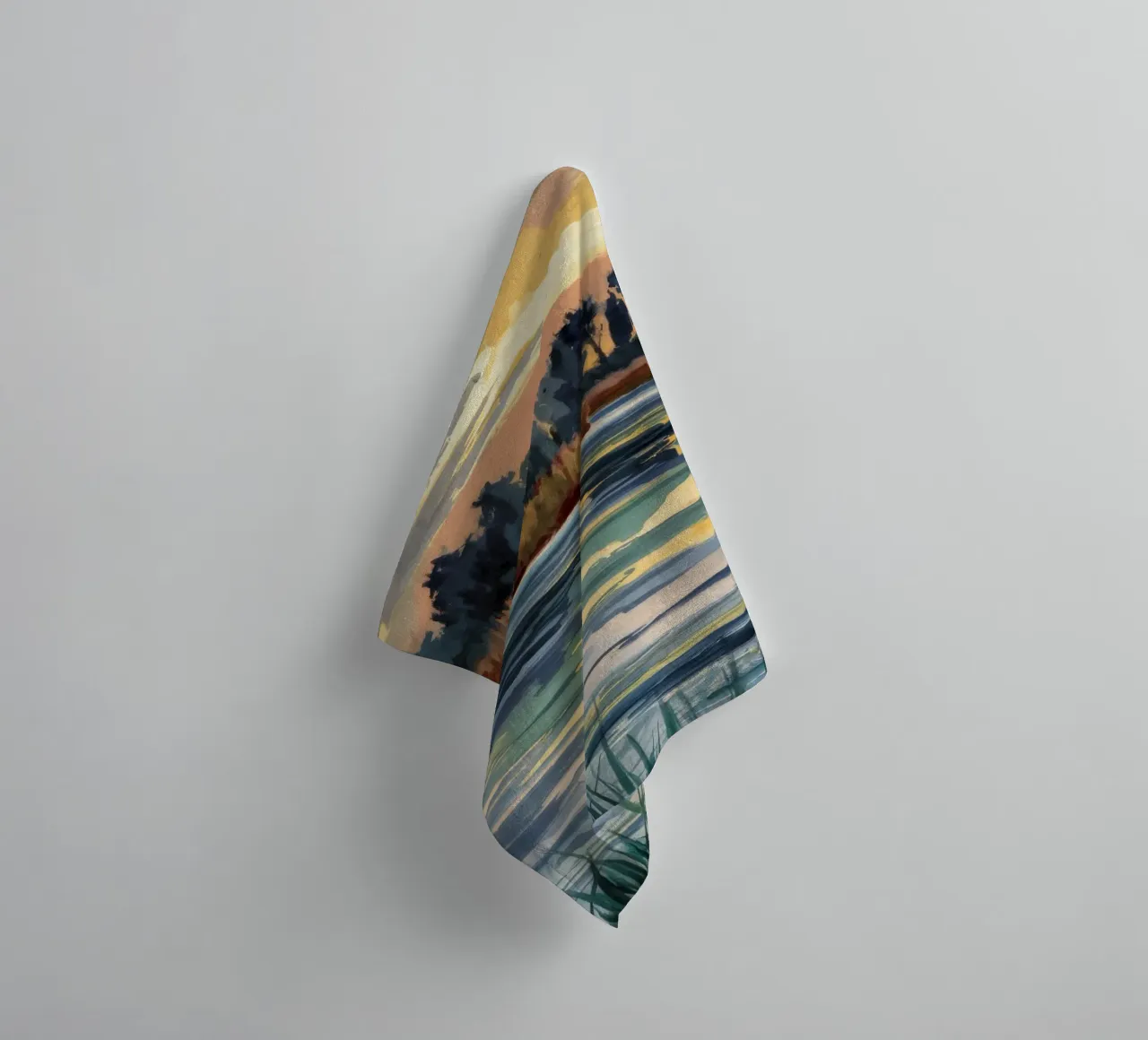 Golden Swamp Serenity towel by Obisidian Brush