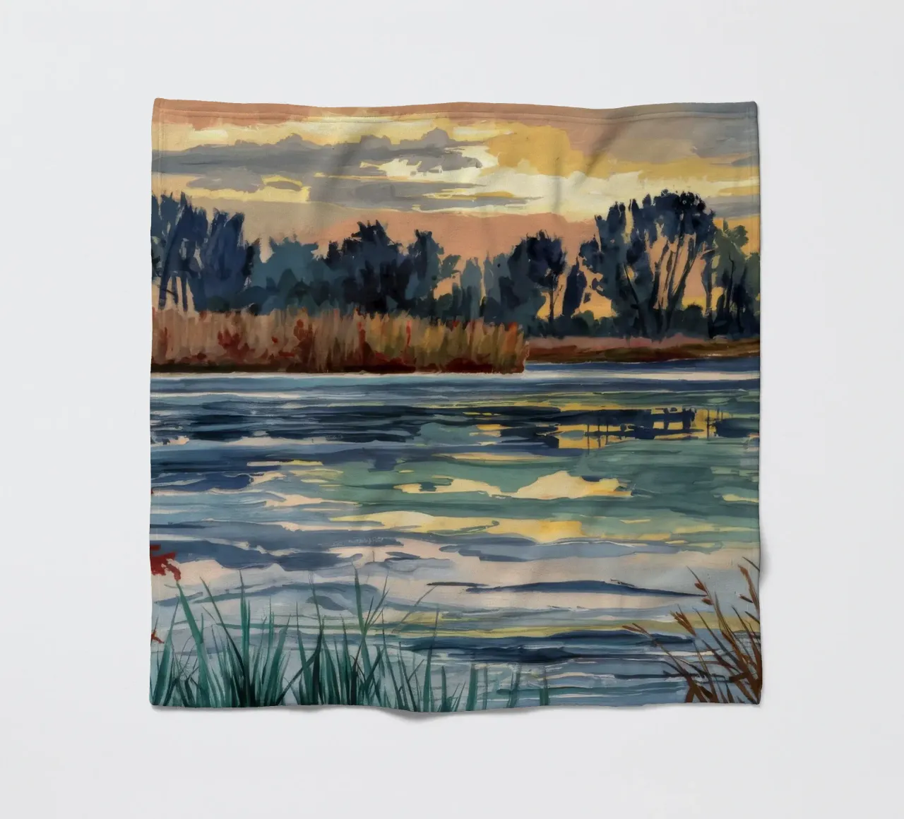 Serenità della palude dorata coperta in pile da Obisidian Brush