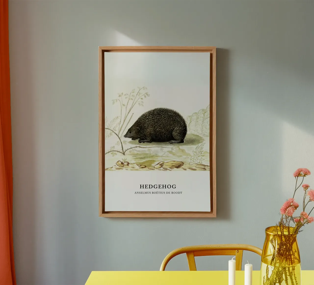 Anselmus Boëtius de Boodt - Hedgehog tela con Cornice a cassetta da Vintage by JUNIQE