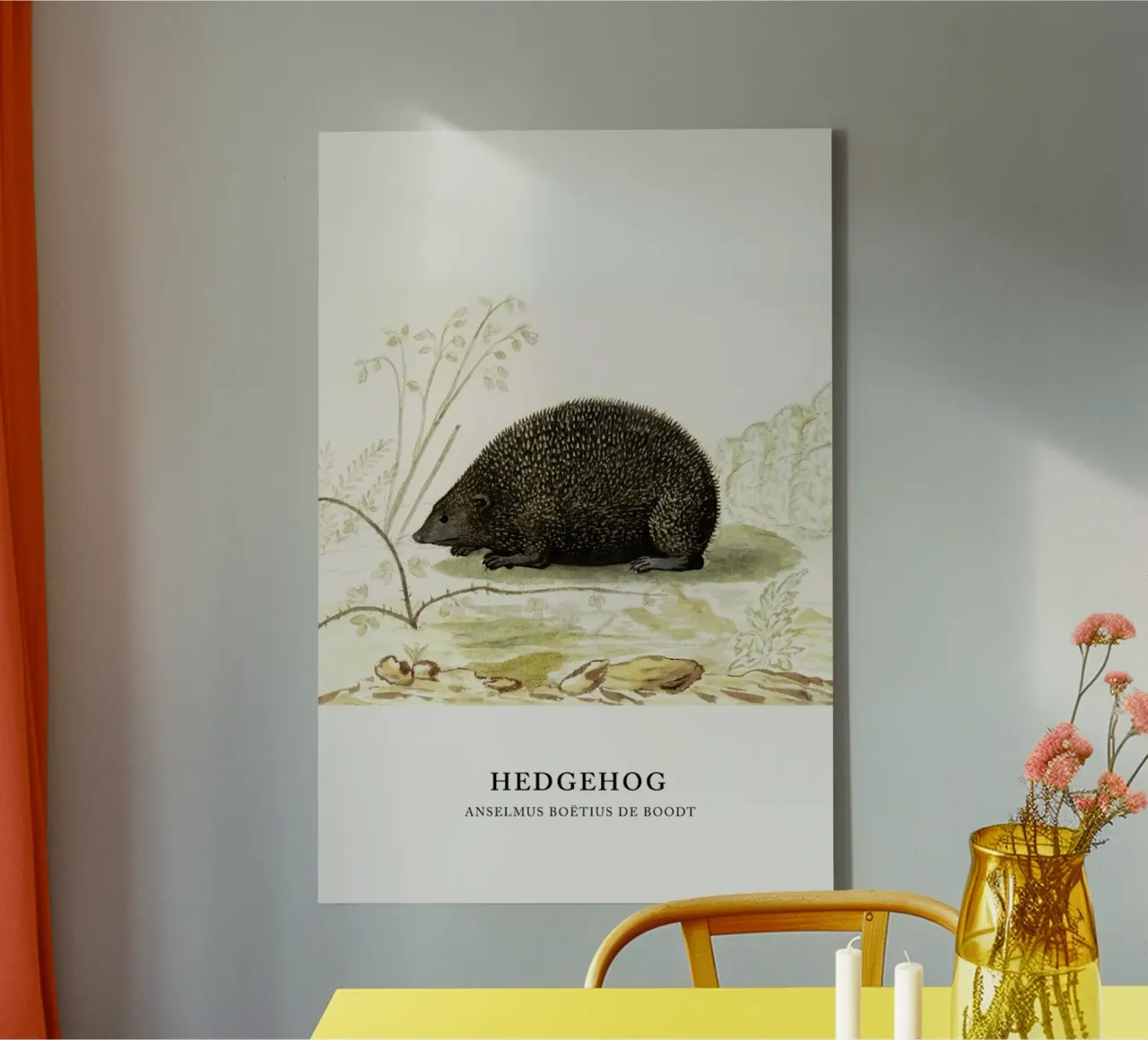Anselmus Boëtius de Boodt - Hedgehog tela con Cornice a cassetta da Vintage by JUNIQE
