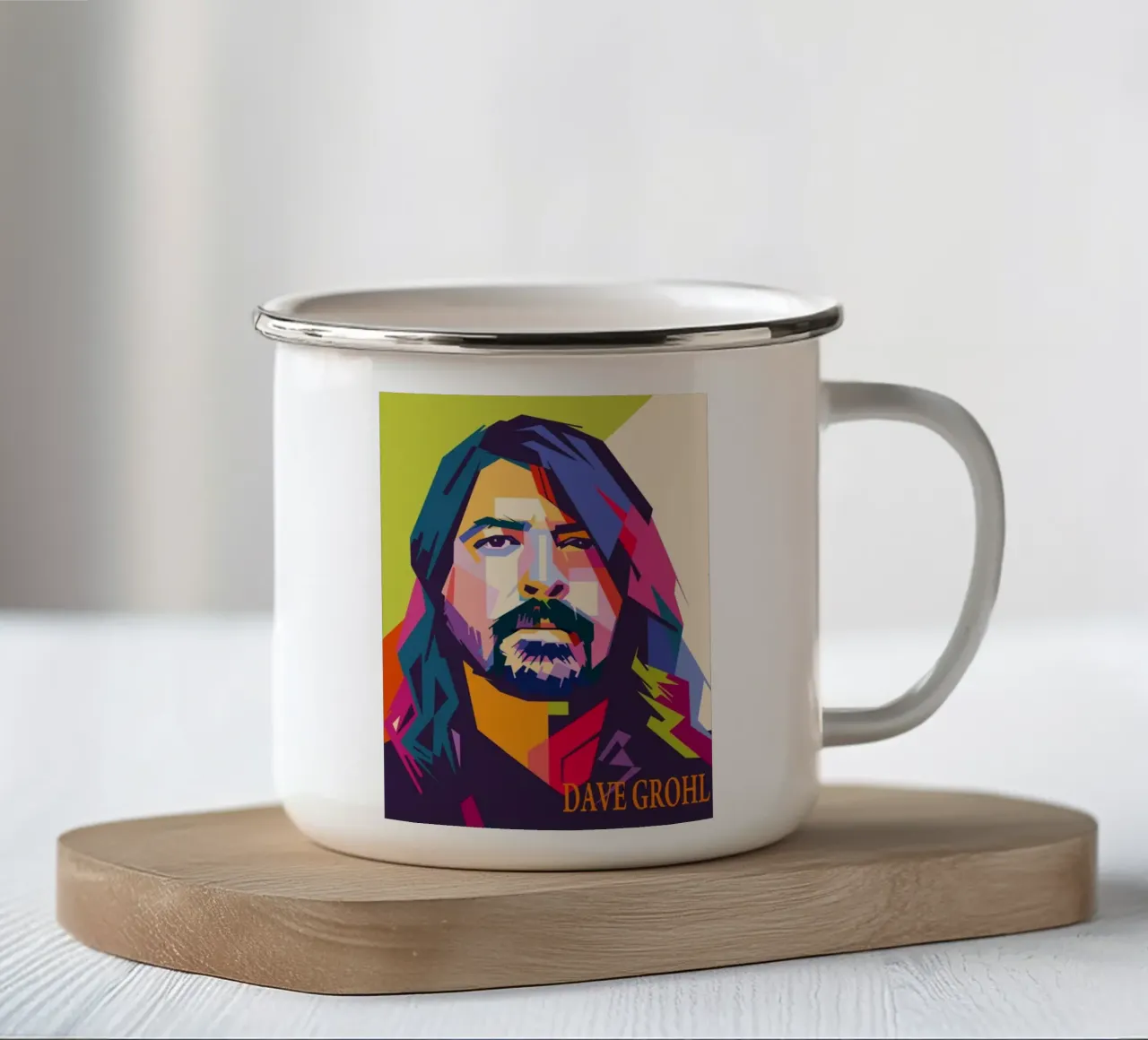 Dave Grohl, musicista icona tazza in smalto da Hantamrata
